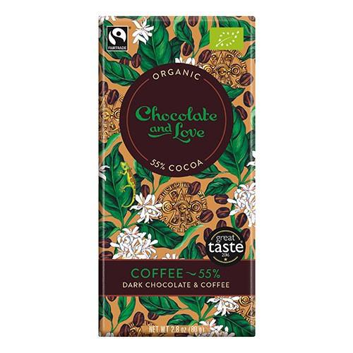 Økologisk Chokolade Coffee 55% - 80 Gram fra Chocolate And Love