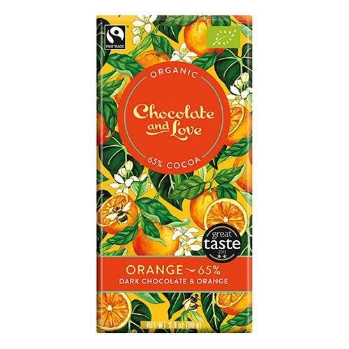 Økologisk Chokolade med Appelsin 65% - 80 Gram
