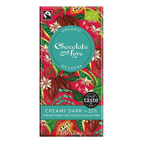 Økologisk Chokolade Creamy Dark 55% - 80 Gram