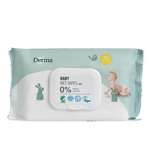 Eco Baby Vådservietter 64 Stk - Rabatpris fra Derma