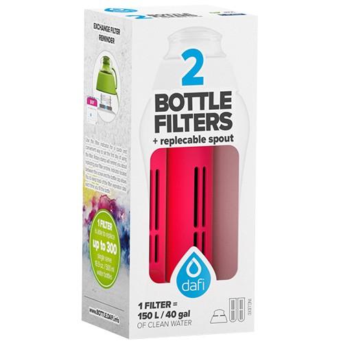 Refill til Dafi Filterflaske - Rød 2 Stk + Mundstykke