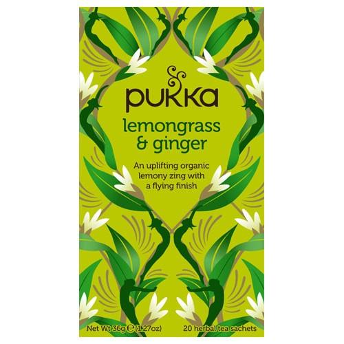 Økologisk Lemongrass & Ginger Te - 20 Breve fra Pukka