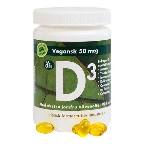 Vegansk D3 Vitamin 50 Mcg - 90 Kapsler på tilbud!