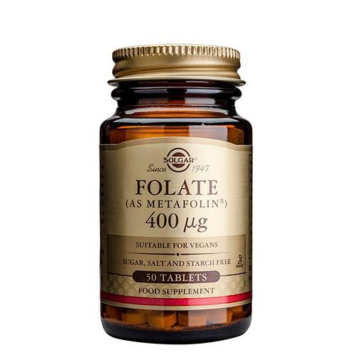 Folat (metafolin) 400ug - 50 Tabletter fra Solgar