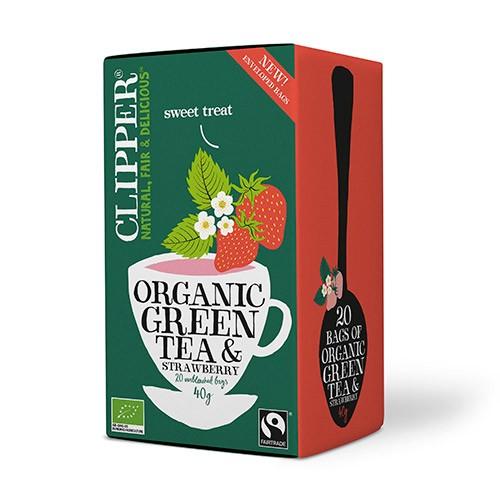 Økologisk Grøn Te med Jordbær - 20 Breve fra Clipper