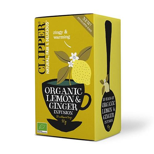 Økologisk Citron & Ingefær Te - 20 Breve fra Clipper
