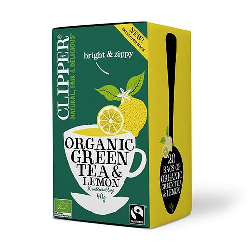 Økologisk Grøn Te med Citron - 20 Breve fra Clipper