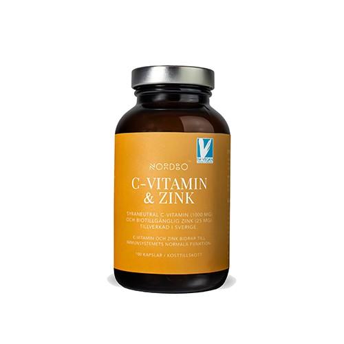 C-vitamin og zink kapsler - 100 stk fra Nordbo