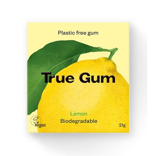 Økologisk Tyggegummi med Citron - 21 Gram fra True Gum