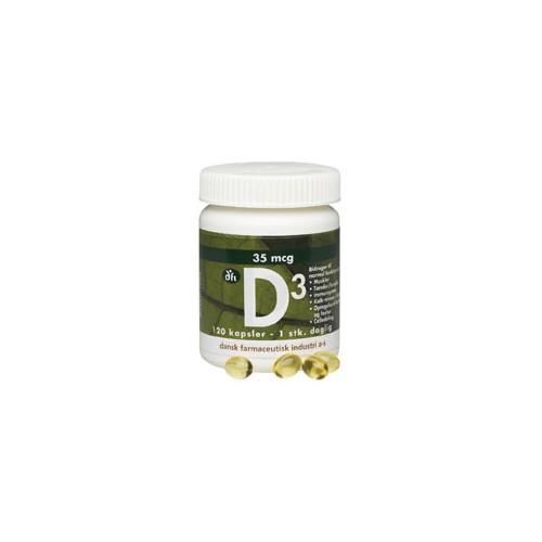 D-vitamin 35 Mcg - 120 Kapsler fra Dansk Farmaceutisk Industri