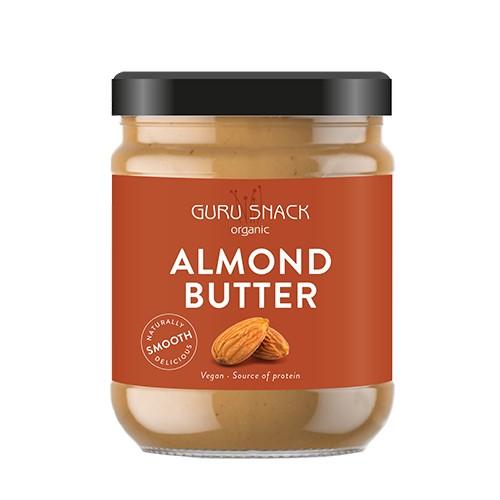 Økologisk mandelsmør Smooth 500 g fra Guru Snack
