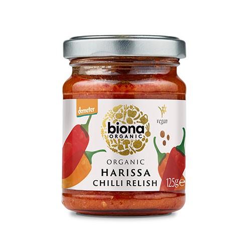 Økologisk Harissa Chili Relish fra Biona - 125 Gram