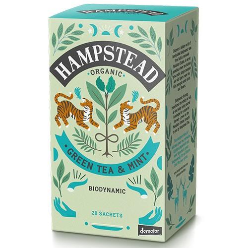 Økologisk Grøn Te & Mint - 20 Breve fra Hampstead Tea