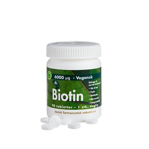 Biotin 6000 Mcg - 90 Tabletter fra Grønne Dfi Vitaminer