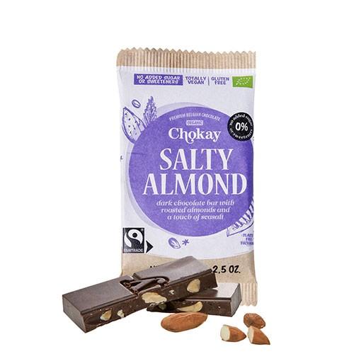 Økologisk Bar med Salte Mandler - 70 Gram fra Chokay