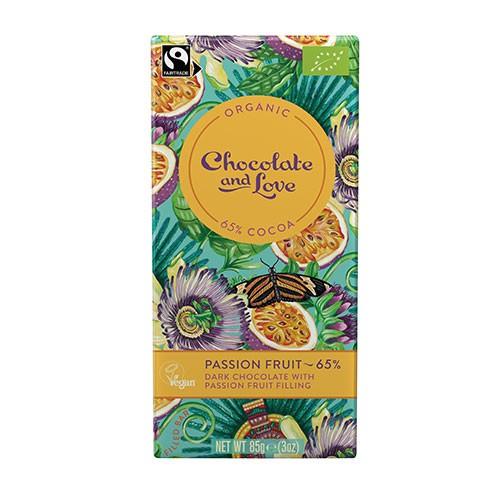 Økologisk chokolade med passionsfrugt - 85 gram