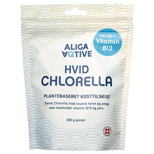 Hvid Chlorella Pulver 200g fra Aliga Aqtive - Økologisk Kvalitet