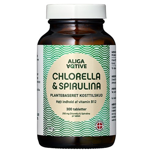 Chlorella & Spirulina Tabletter - 300 stk. fra Aliga Aqtive