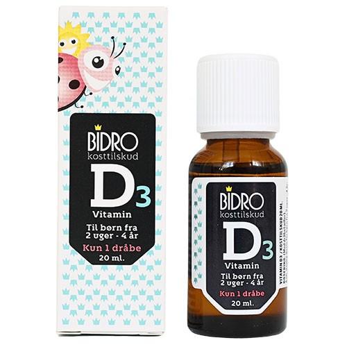 Vitamin D3 Dråber 20 Ml fra Bidro - Økologisk Tilbud