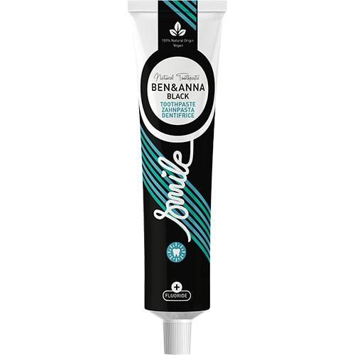 Tandpasta Sort + Fluor 75 Ml fra Ben & Anna - Økologisk!