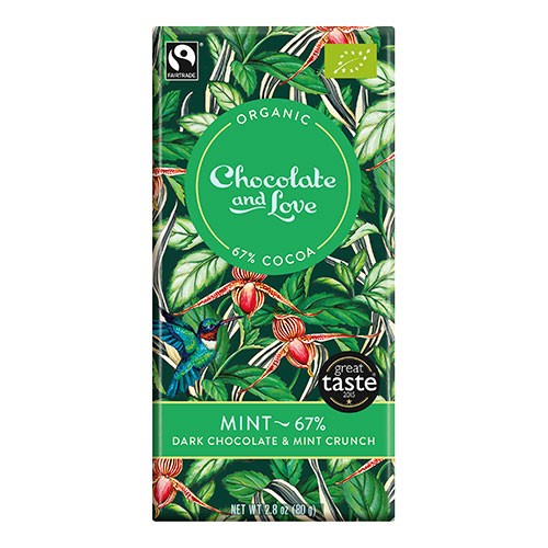 Økologisk Chokolade med Mint 67% - 80 Gram