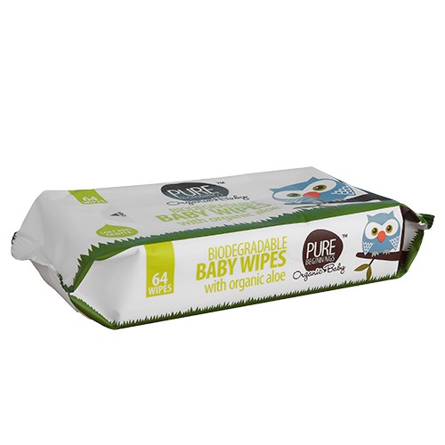 Økologiske Baby Vådservietter med Aloe Vera - 64 Stk.