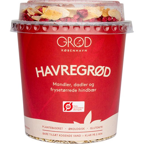 Økologisk Havre med Mandler og Frysetørrede Hindbær 68 g
