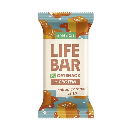 Lifebar Havre Snack Protein Saltet Karamel Økologisk 40g