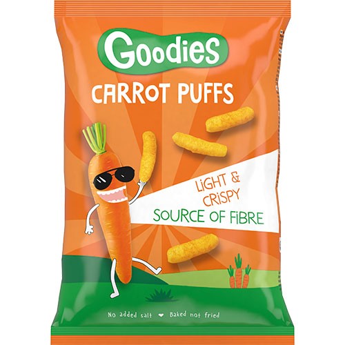 Gulerods Puffs 30 Gram fra Goodies - Økologisk Snack