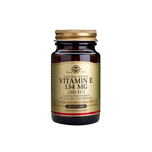 E-vitamin 134 mg (200 IE) - 50 kapsler fra Solgar