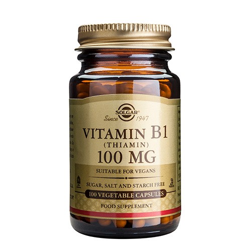 B1 Vitamin 100 Mg (thiamin)   100 Kapsler     fra Solgar