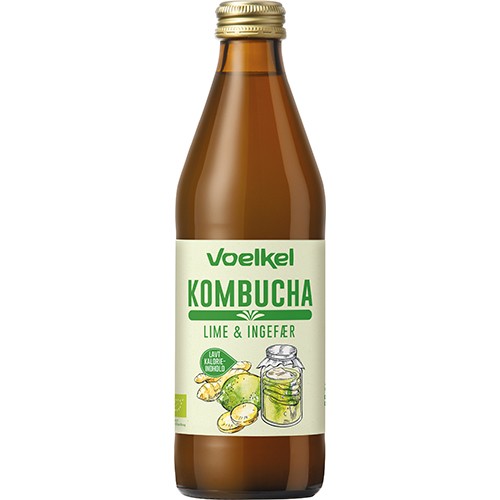 Kombucha Lime Ingefær   33 Cl     fra Voelkel