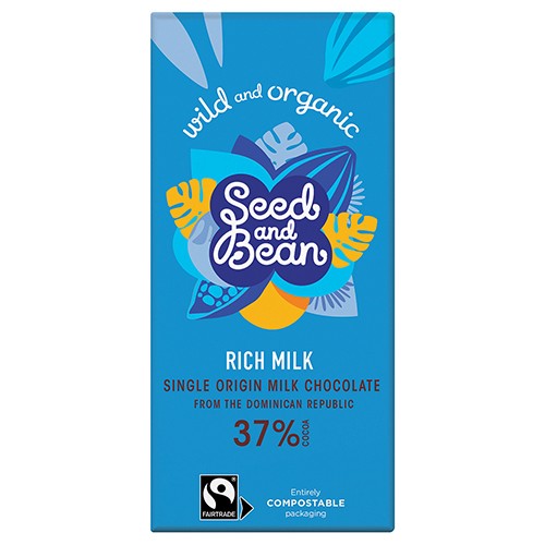Mælkechokolade 37%   økologisk    75 Gram fra Seed & Bean