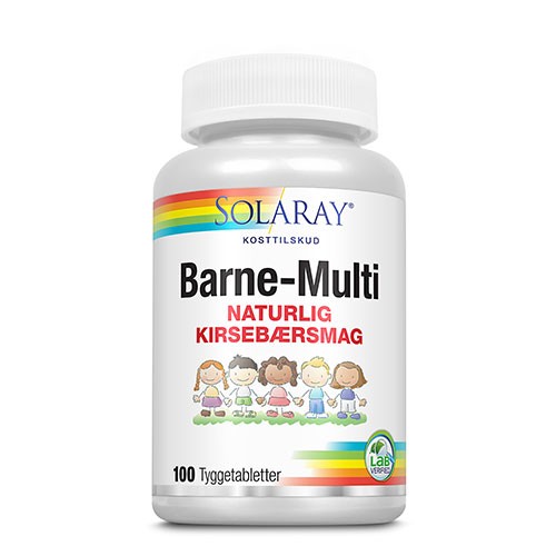 Barne Multi Tyggevit. Børn   100 Tabletter     fra Solaray
