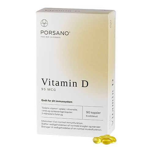 Vitamin D 95 Mcg   90 Kapsler     fra Porsano