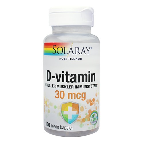 D3 Vitamin 30 Mcg   100 Kap     fra Solaray