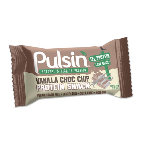 Proteinbar Vanilla Choc Chip     50 Gram fra Pulsin