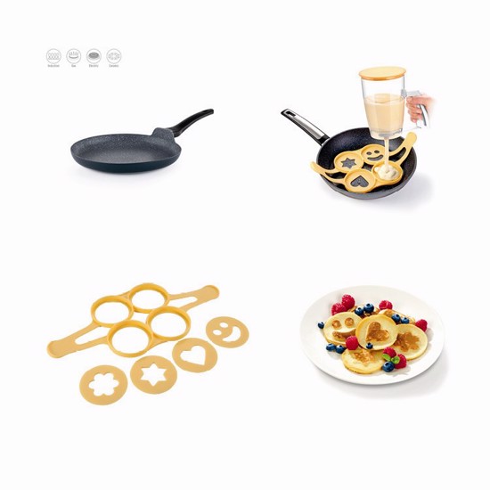 Pandekage Starter Sæt Med Pande Og Silikone Forme Til Små Pandekager   Hurtig Levering fra Müller