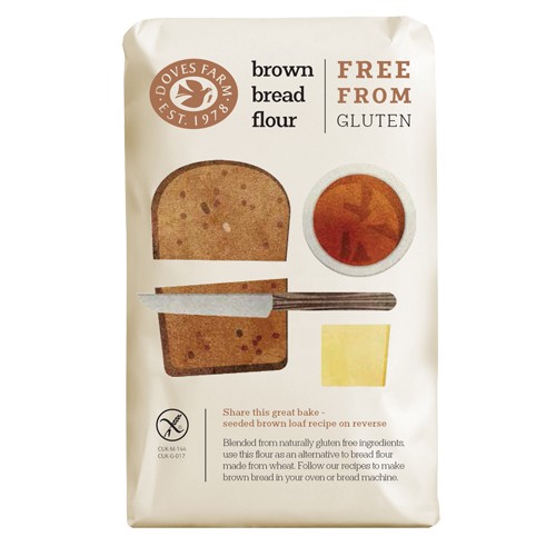 Mørk Brødmix Glutenfri   1 Kg     fra Doves Farm