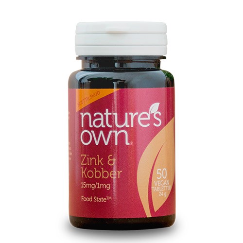 Zink Og Kobber Food State   50 Tabletter     fra Natures Own