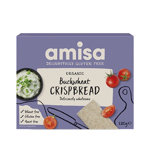 Knækbrød Med Boghvede Glutenfri økologisk   120 Gram   Organic   fra Amisa