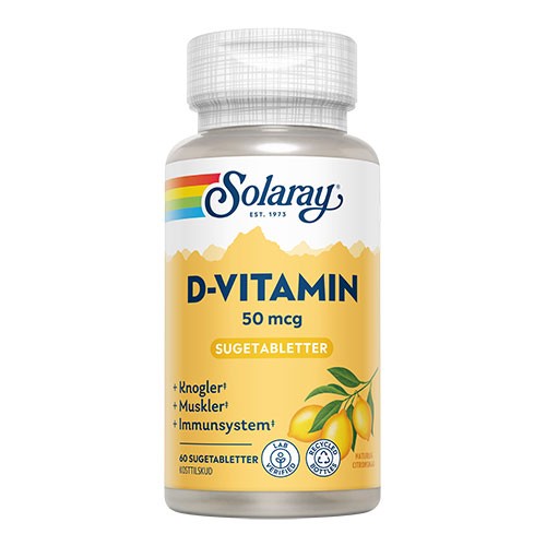 D Vitamin 50 Mcg   60 Tabletter     fra Solaray
