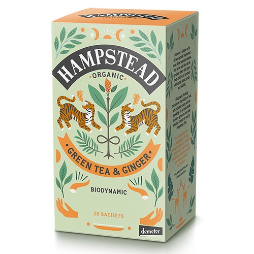 Grøn Te & Ingefær økologisk   20 Breve   Hampstead fra Hampstead Tea