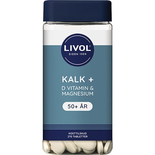 Kalk + D Vitamin & Magnesium   270 Tabletter fra Livol