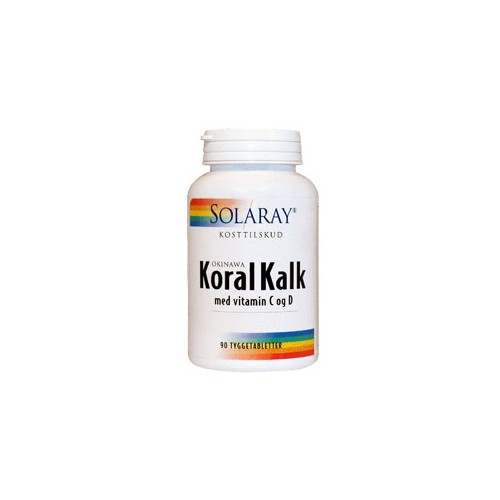 Koralkalk Med Vit. C Og D Tyggetablet   90 Tab     fra Solaray
