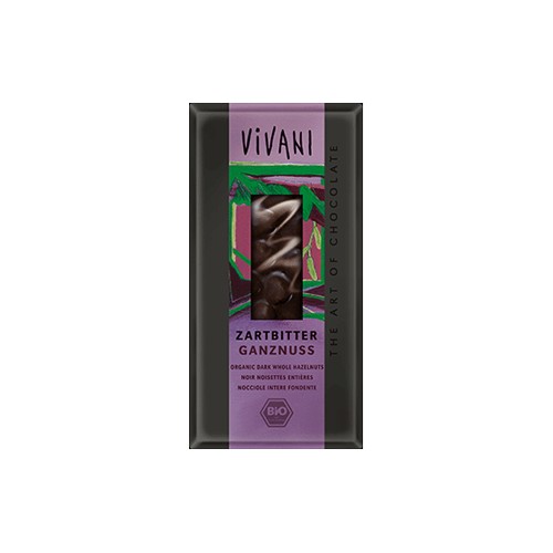 Chokolade Mørk Med Hel Nød økologisk   100 Gram fra Vivani