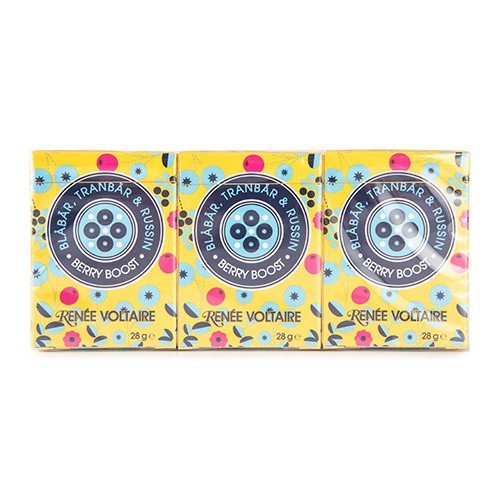 Berry Boost 6 Pak (6x28g) Blåbærk Tranebær Og Rosin   168 Gram     fra Renée Voltaire