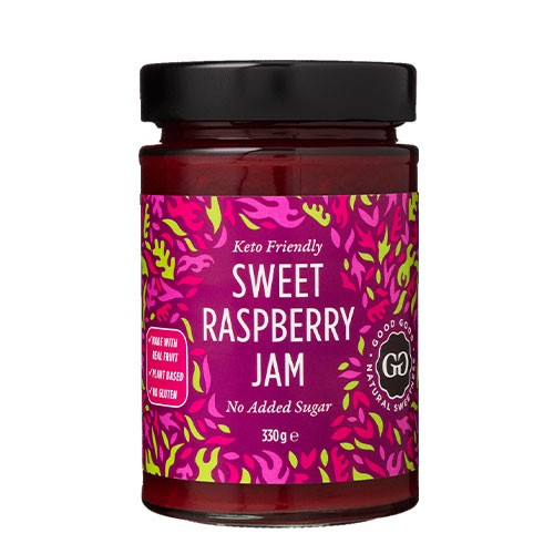 Marmelade Hindbær Sweet Jam   330 Gram     fra Good Good