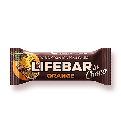 Lifebar Inchoco Orange Raw økologisk   40 Gram     fra Lifefood