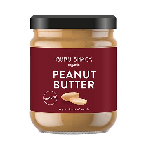 Peanutbutter Smooth økologisk   250 Gram     fra Guru Snack